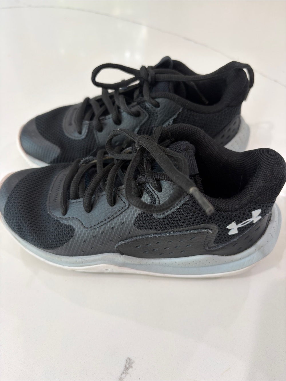 Under Armour Black and Gray Kids Athletic Sneakers